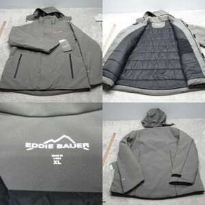 Eddie Bauer Jacket Men XL Gray WeatherEdge + Insulated Hood Coke‎ Employee NWD